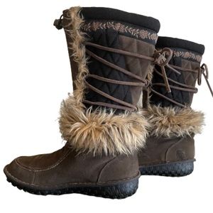 ❤️SOLD❤️Sorel Suede Fur Brown Winter Boots Sz 8.5